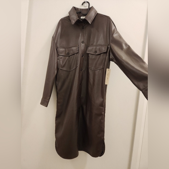 NWT Simons RD style vegan leather coat / dress - Picture 2 of 8